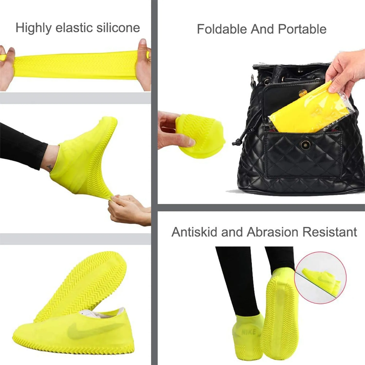 4919 Shoe Cover (Small Size) For Rain Reusable Antiskid Waterproof Boot Cover Shoe Protector For Bike Silicone (1 Pair)