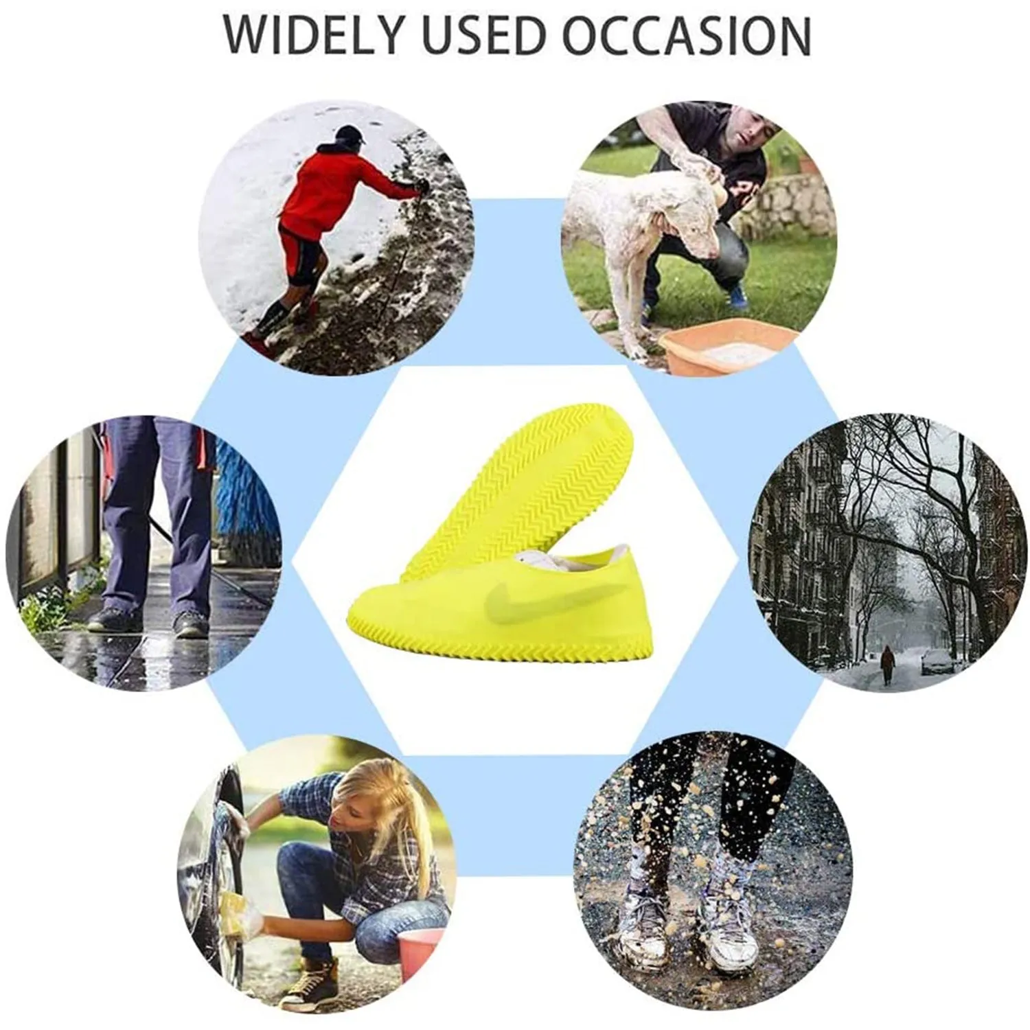 4919 Shoe Cover (Small Size) For Rain Reusable Antiskid Waterproof Boot Cover Shoe Protector For Bike Silicone (1 Pair)