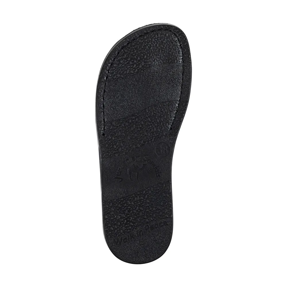 Aviv - Leather Wide Strap Sandal | Green