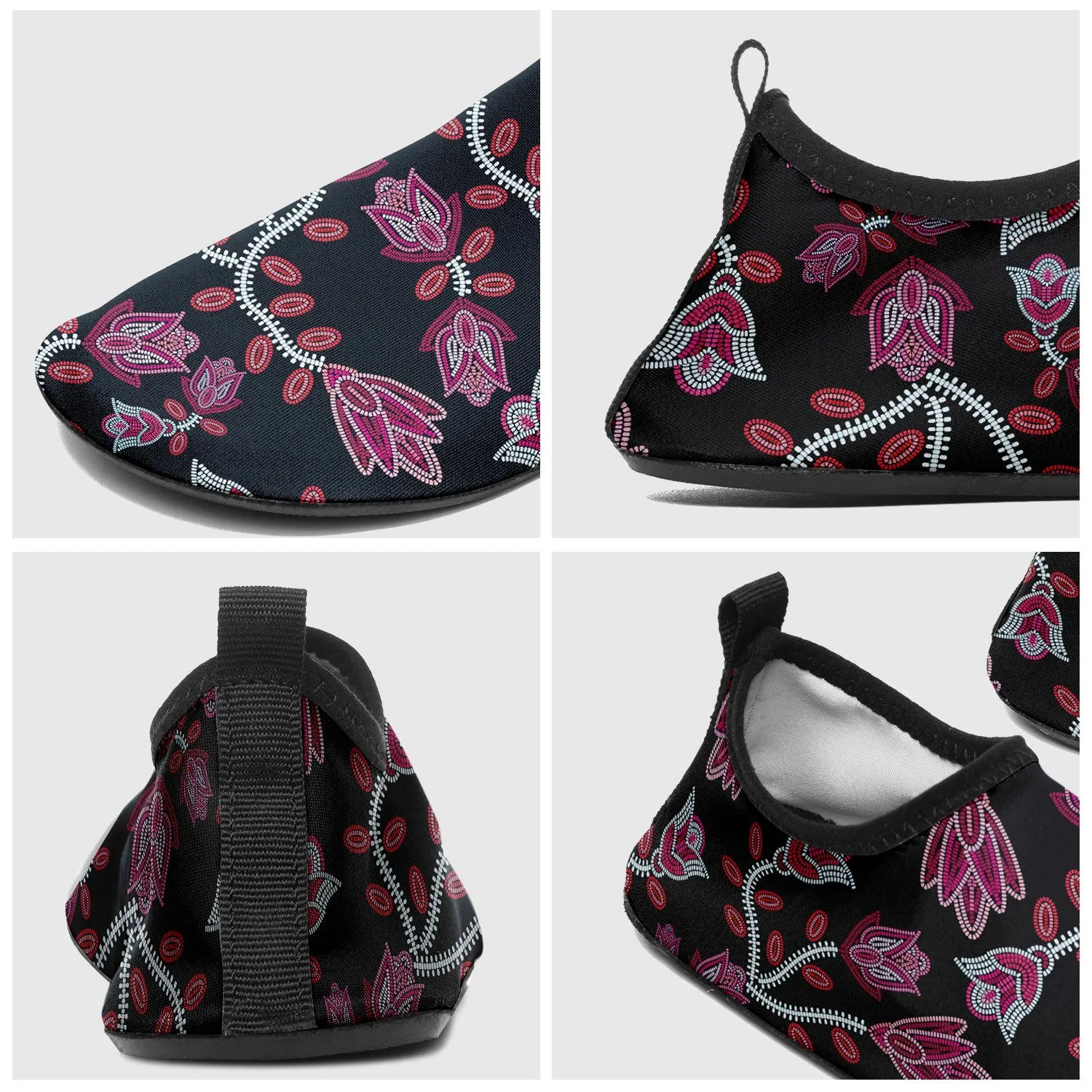 Beaded Pink Sockamoccs Slip On Shoes