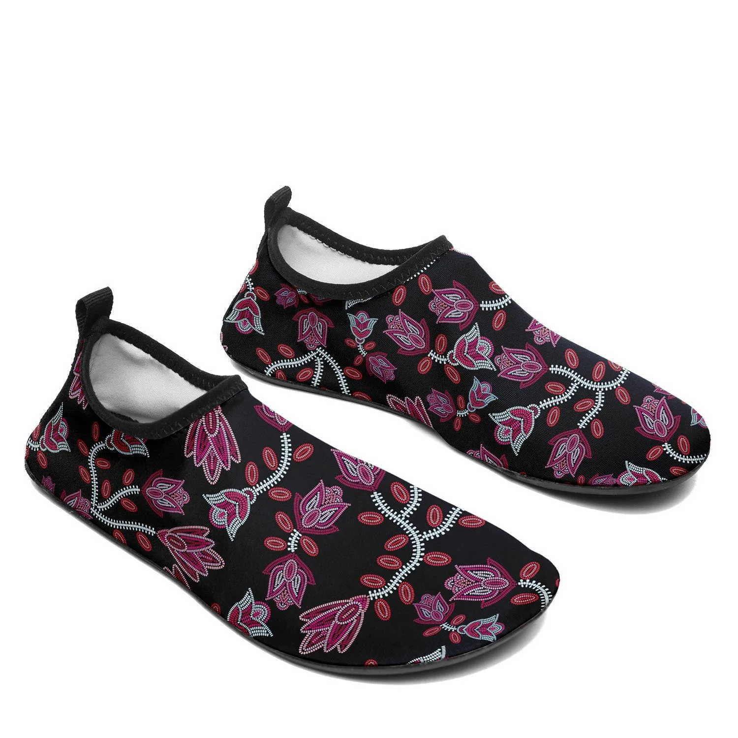 Beaded Pink Sockamoccs Slip On Shoes