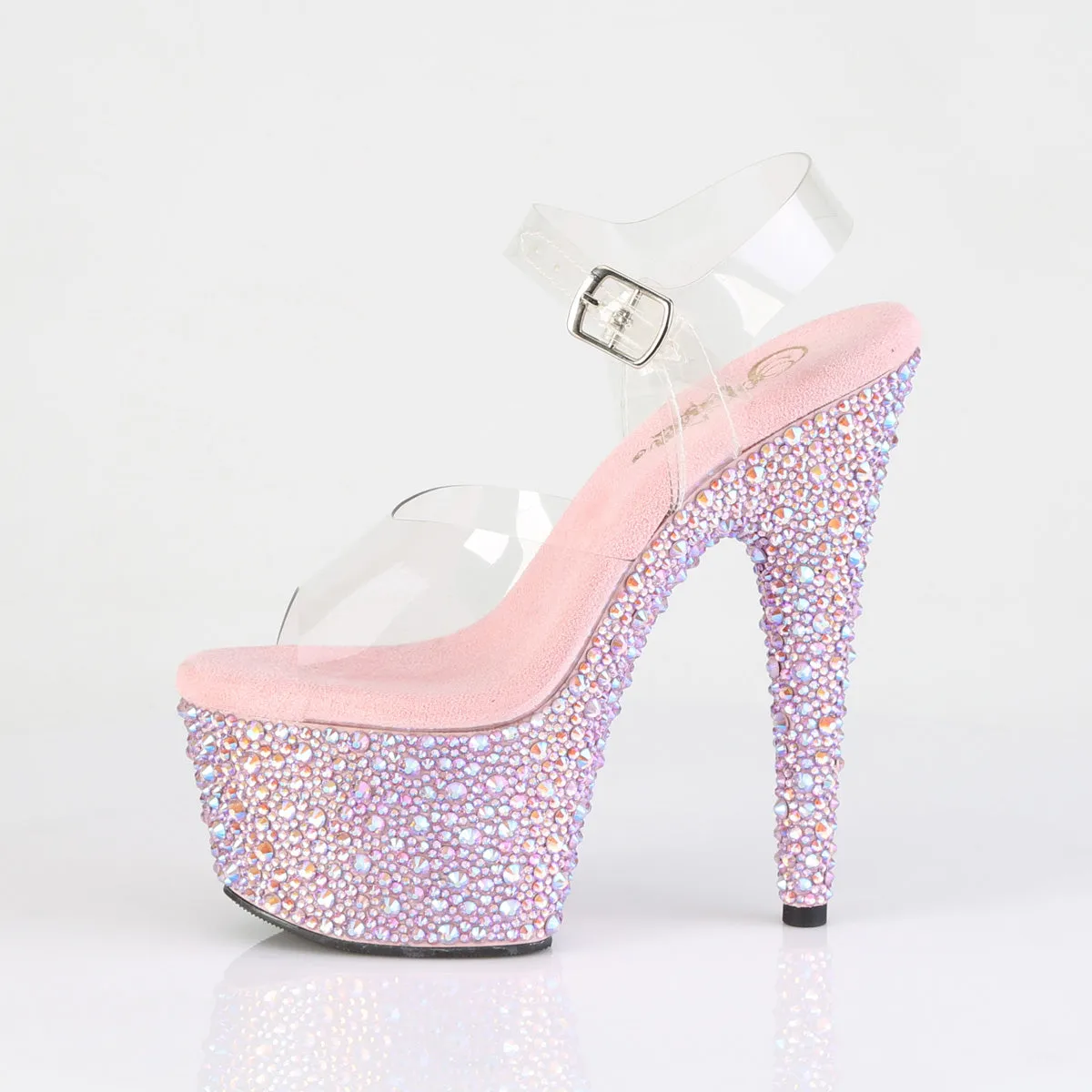BEJEWELED-708MS Pleaser Clear/Baby Pink Sexy Platform Shoes (Pole Dancing Heels)