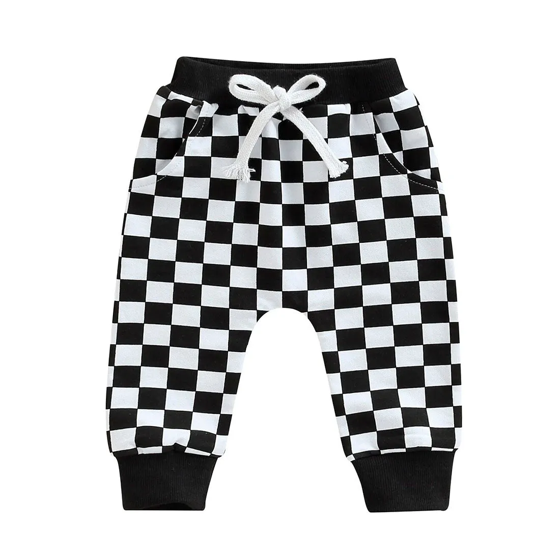 Black Checkered Baby Pants