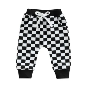 Black Checkered Baby Pants
