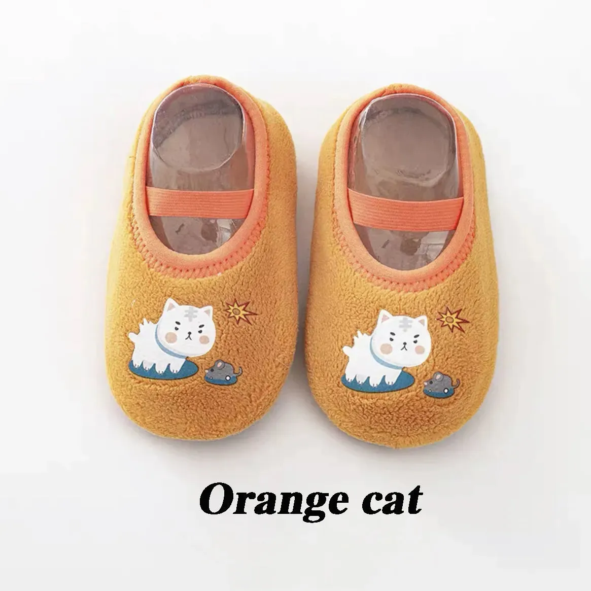 Cartoon Design Floor Shoes with Rubber Sole for Baby