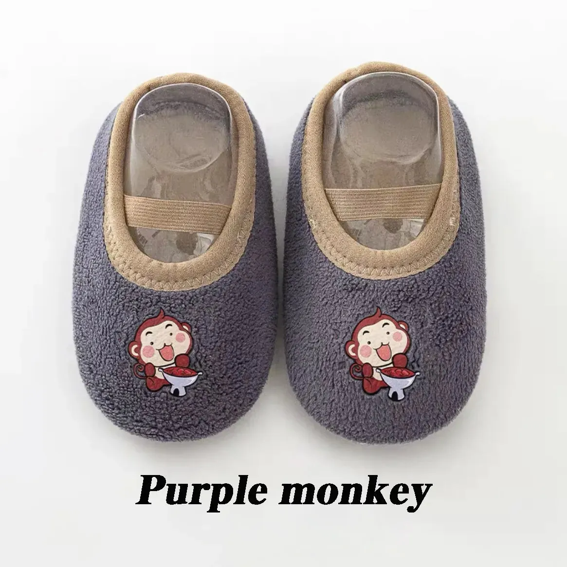 Cartoon Design Floor Shoes with Rubber Sole for Baby