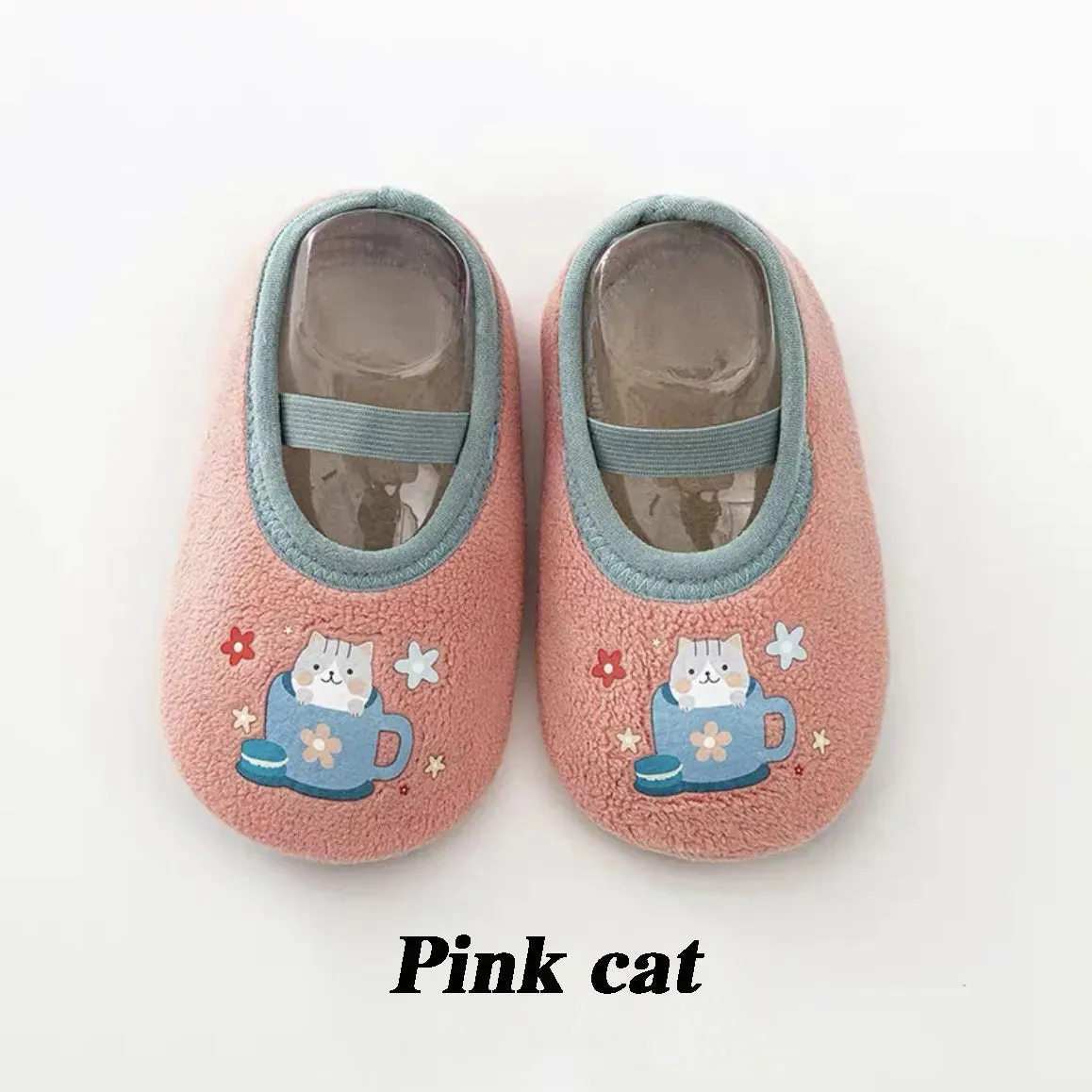 Cartoon Design Floor Shoes with Rubber Sole for Baby