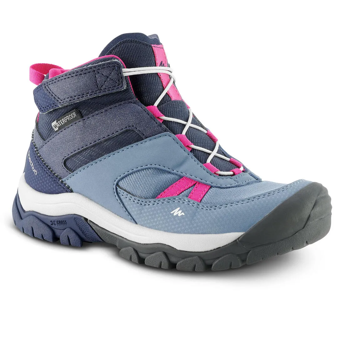 Children's waterproof walking shoes - CROSSROCK MID blue - size jr. 10 - ad. 2