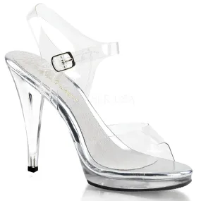 Clear Sandals with 4.5-inch Spike Heels FLAIR-408