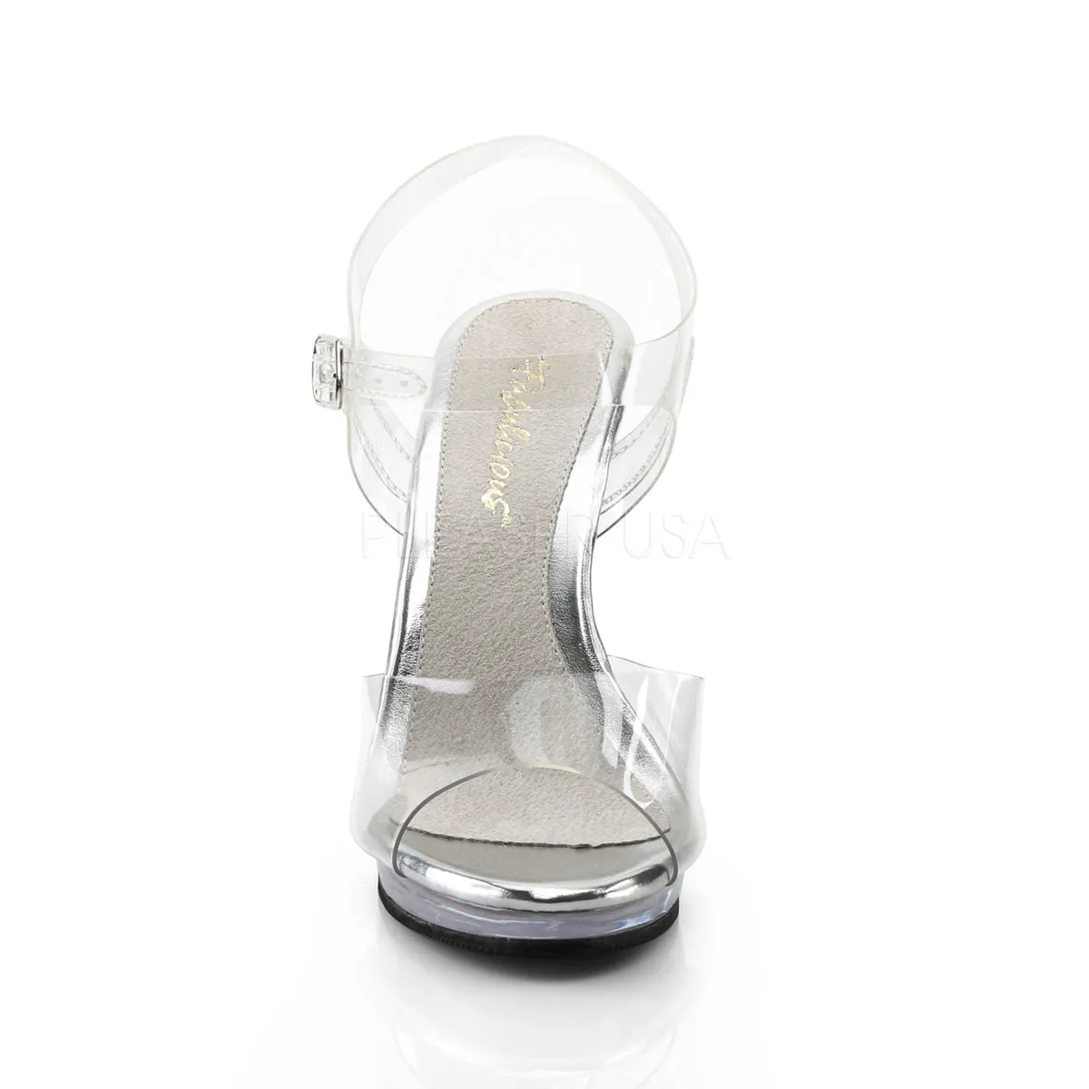 Clear Sandals with 4.5-inch Spike Heels FLAIR-408