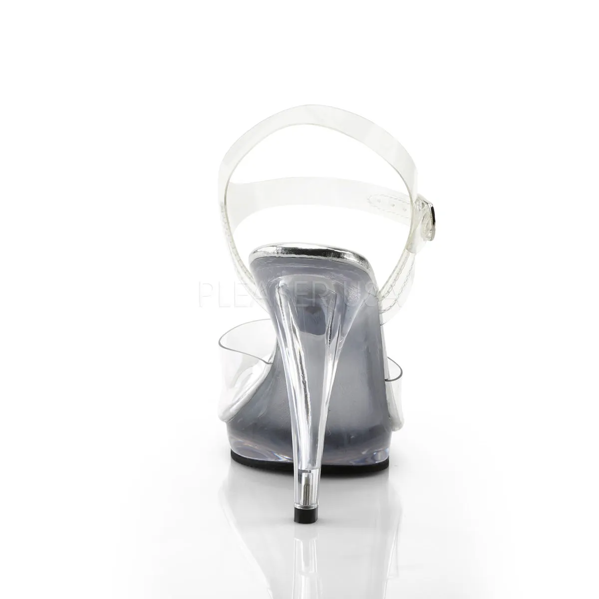 Clear Sandals with 4.5-inch Spike Heels FLAIR-408