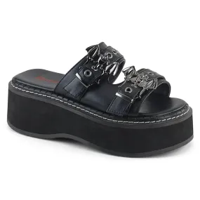 EMILY-100 DemoniaCult Black Vegan Leather Sexy Women's Sandals (Alternative Footwear)