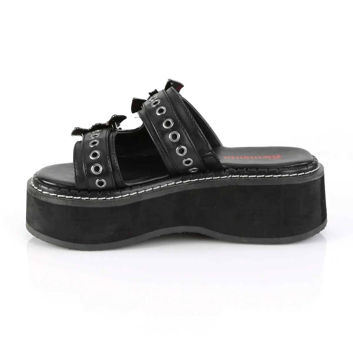 EMILY-100 DemoniaCult Black Vegan Leather Sexy Women's Sandals (Alternative Footwear)