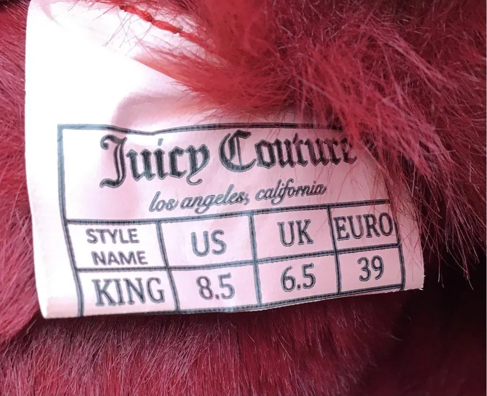 Juicy Couture Women's King Red Winter Shearling Style Boots - Size 8.5
