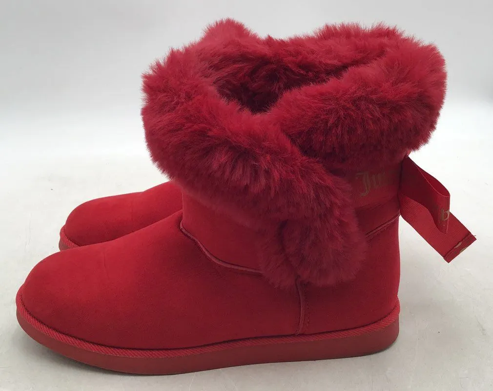 Juicy Couture Women's King Red Winter Shearling Style Boots - Size 8.5