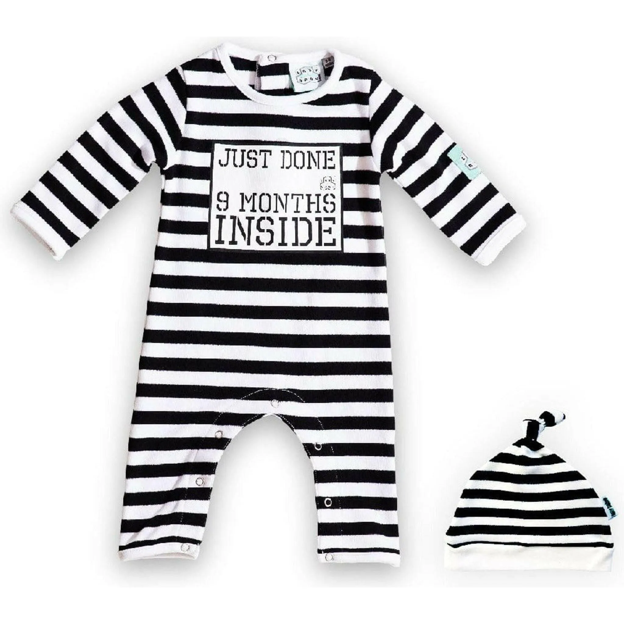 Newborn Long Sleeves Striped Romper & Hat  Just Done 9 Months Inside®