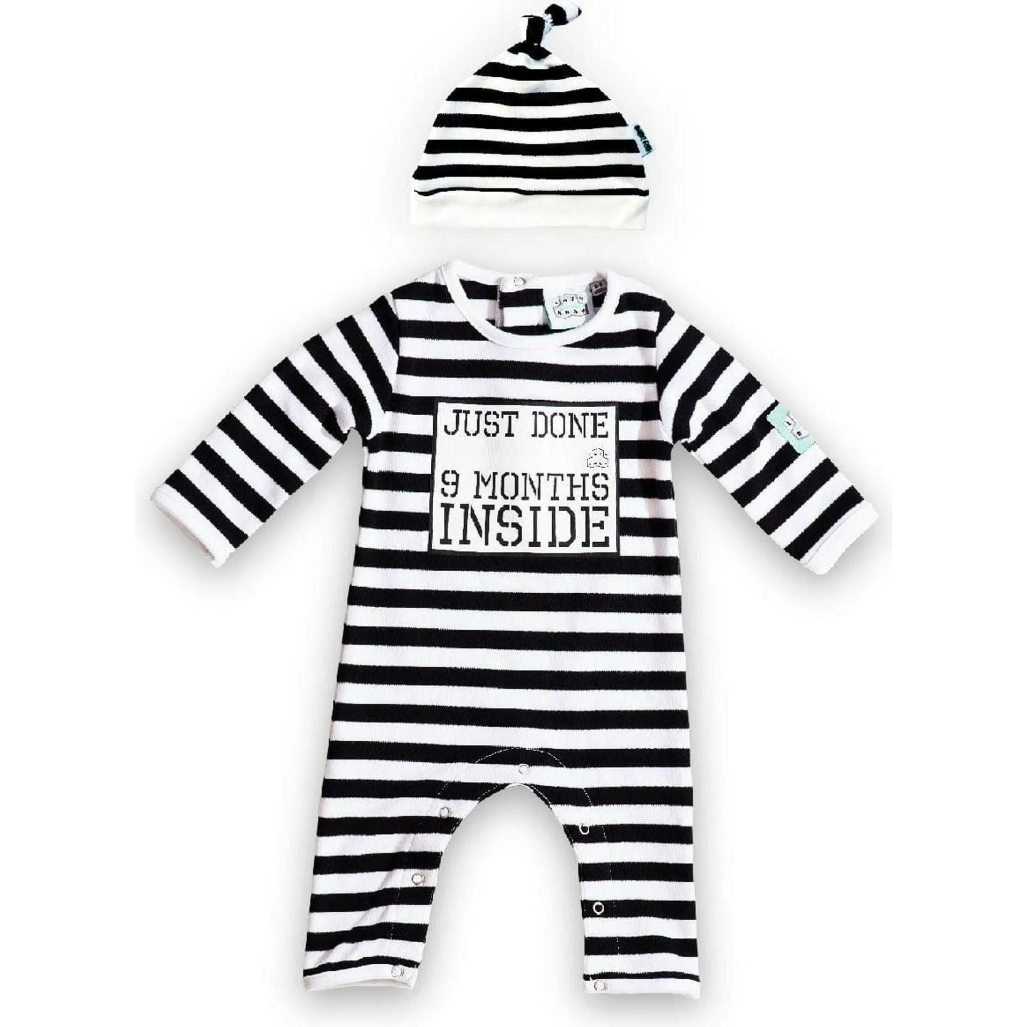 Newborn Long Sleeves Striped Romper & Hat  Just Done 9 Months Inside®
