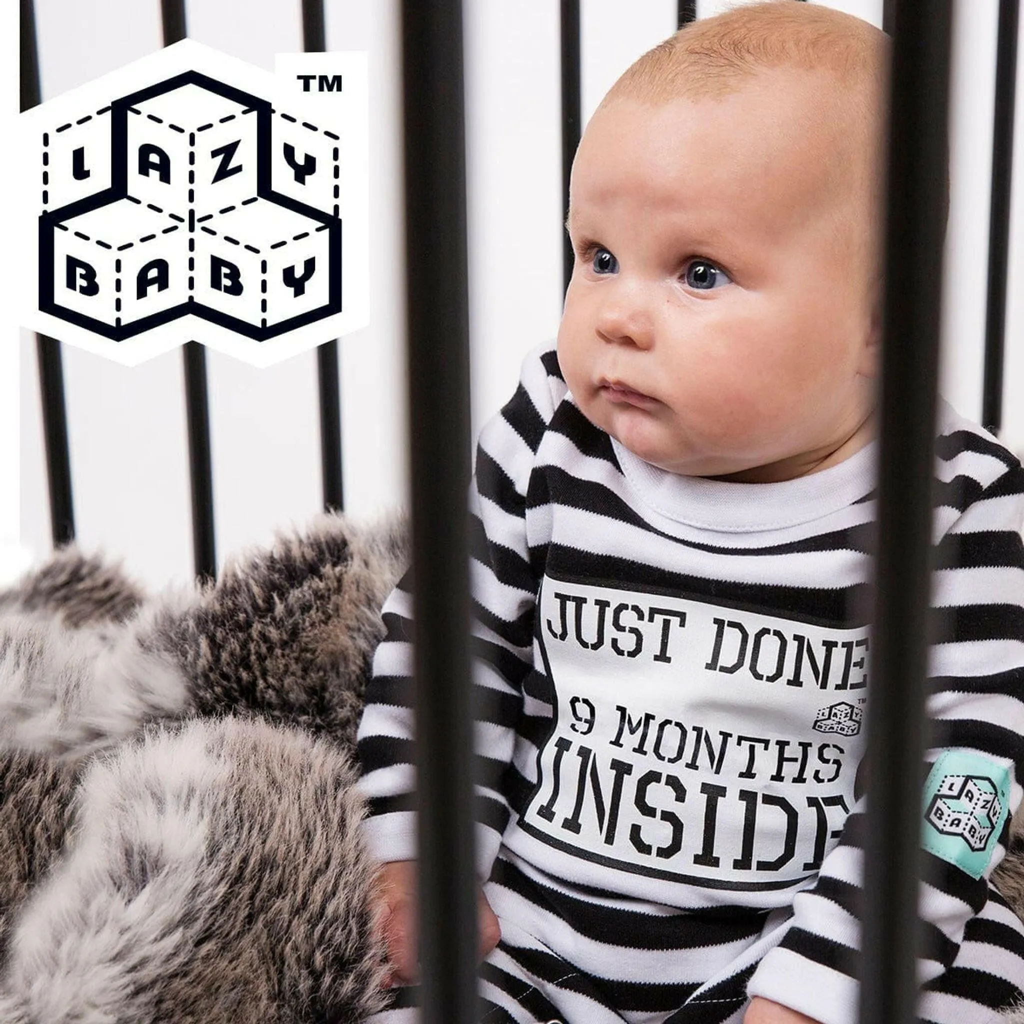 Newborn Long Sleeves Striped Romper & Hat  Just Done 9 Months Inside®