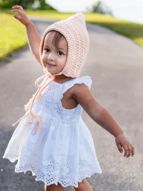 Peach pixie elf hat