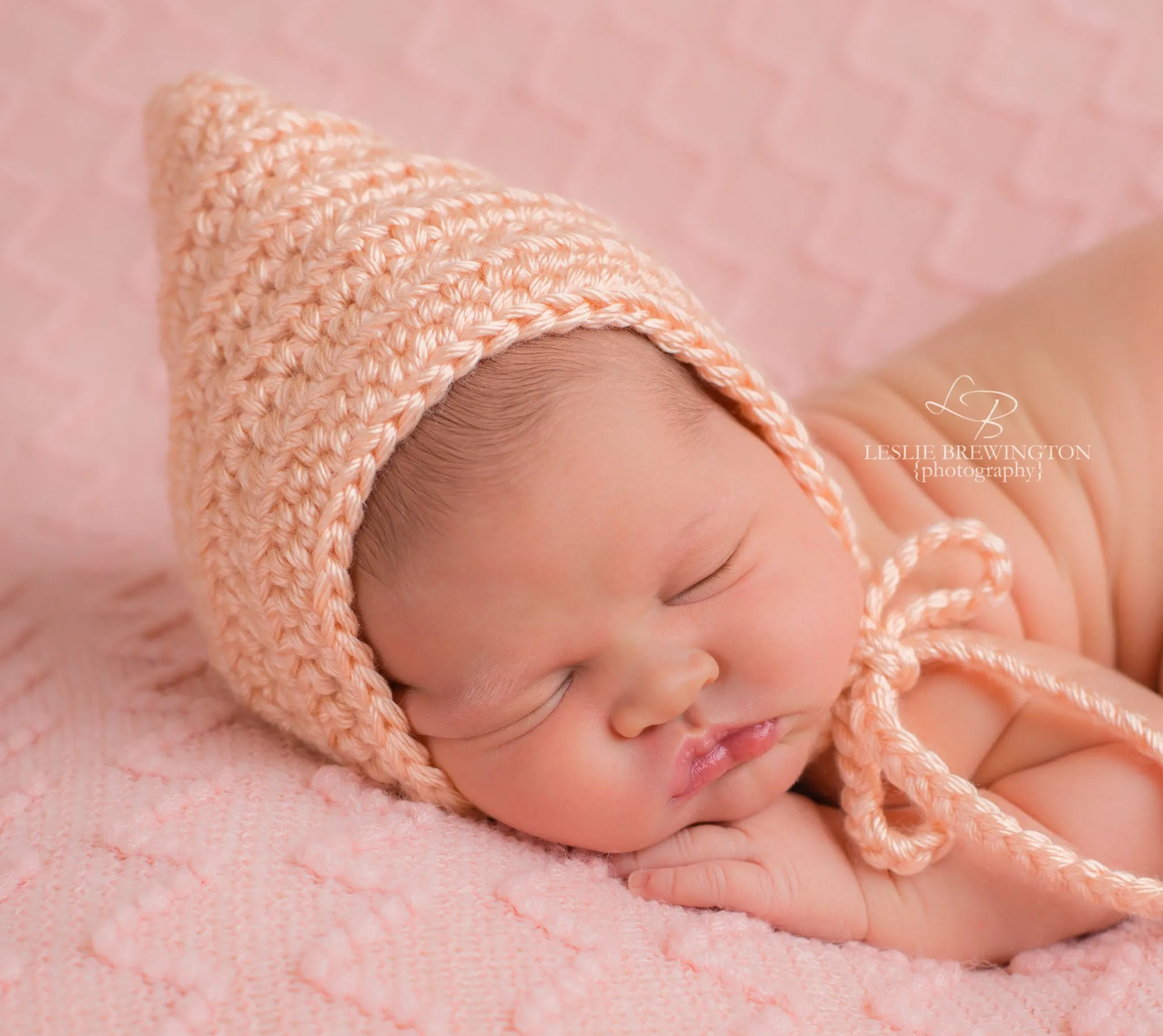 Peach pixie elf hat