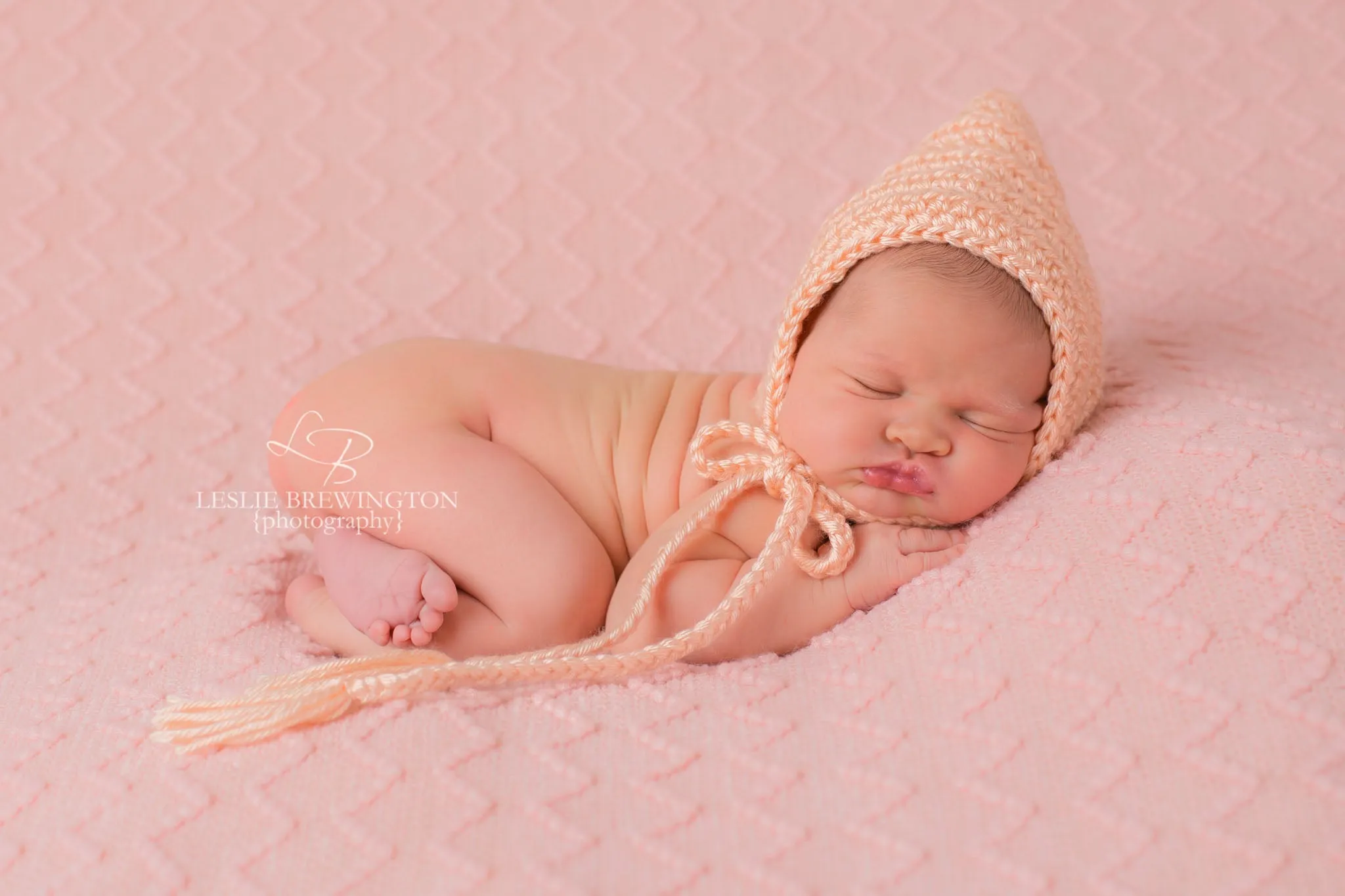 Peach pixie elf hat