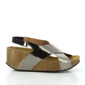 Plakton 275027 Cross-Strap Silver Wedges