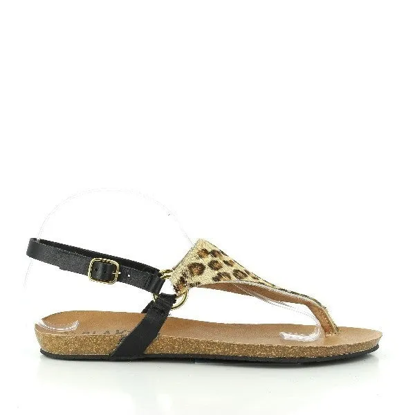 Plakton 575723 Animal Print Slingback Thong Sandals