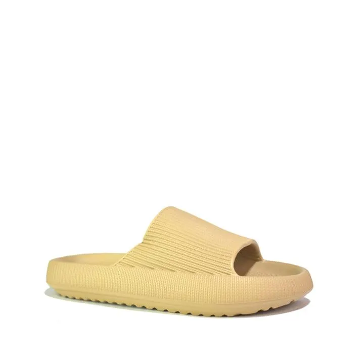 Platform Fashion Slides Beige