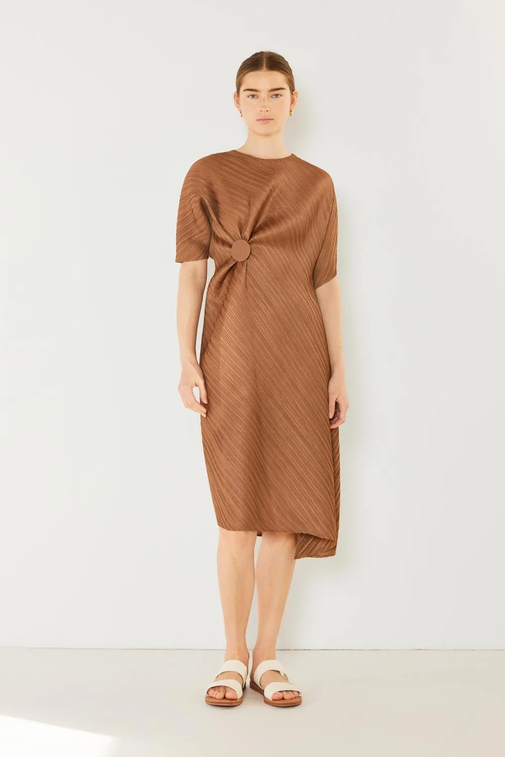 Pleated Dolman Sleeve Dress