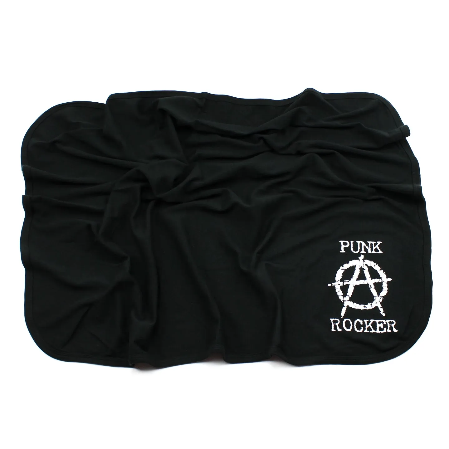 Punk Rocker Black Cotton Swaddling Receiving Blanket