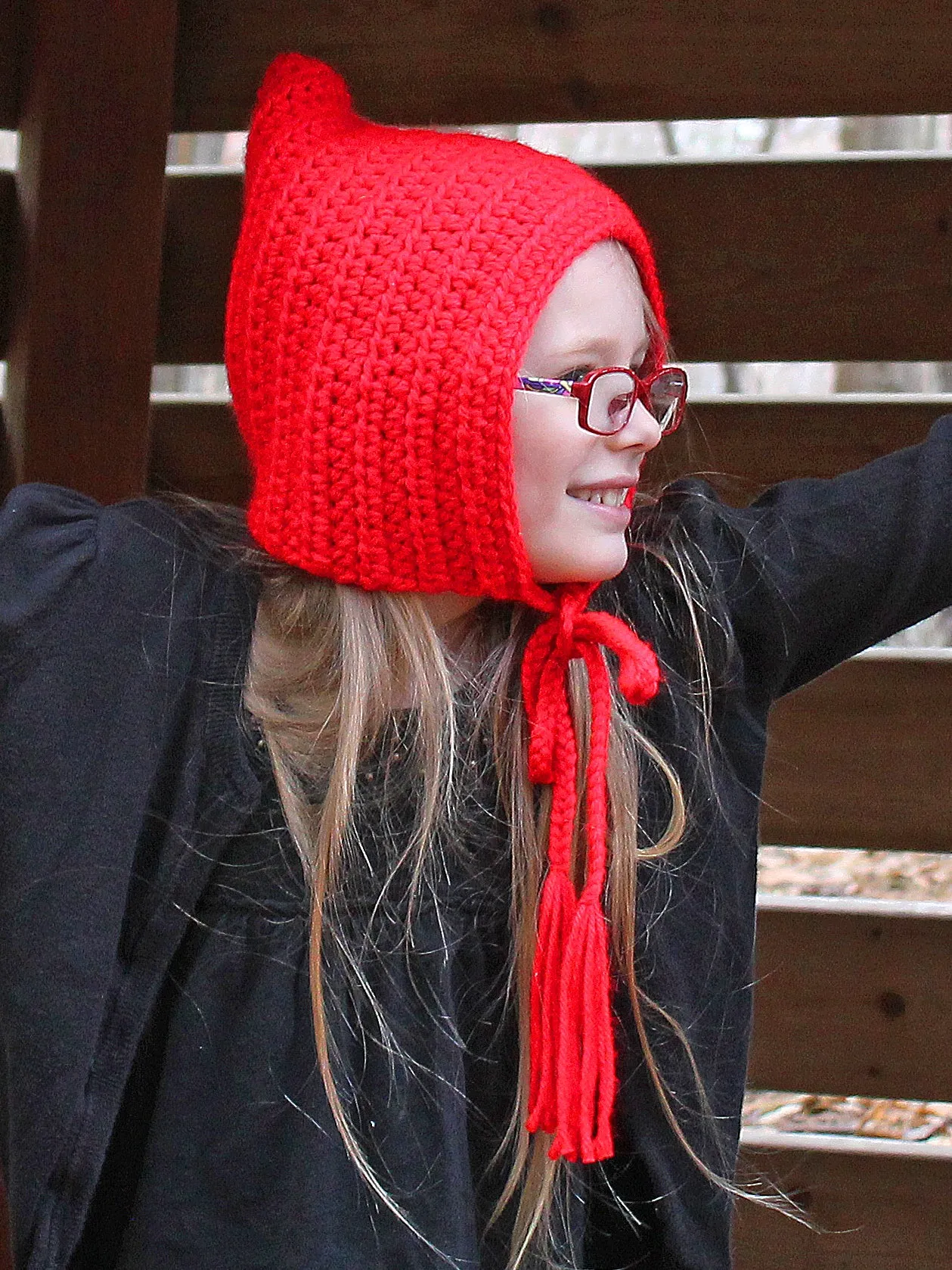 Red pixie elf hat