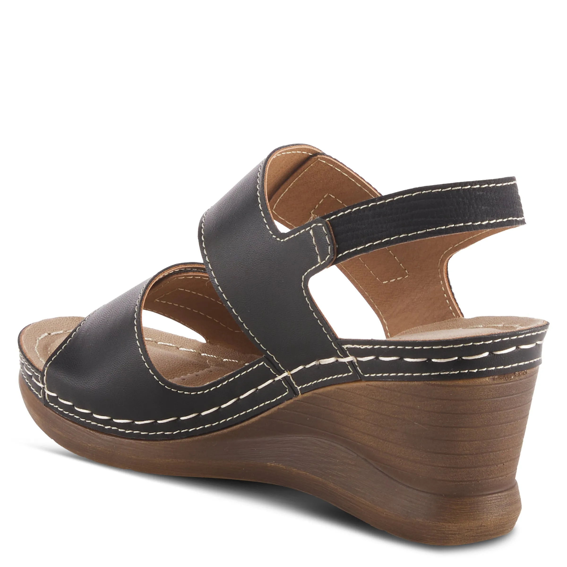 Spring Step Shoes  Patrizias Tavlin Sandals Women's Vegan Wedge 2.75" Heel