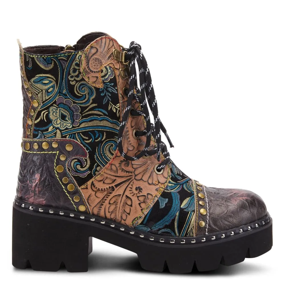Spring Step Shoes Severe Women's Fabulous Charcoal Multi Leather Boots