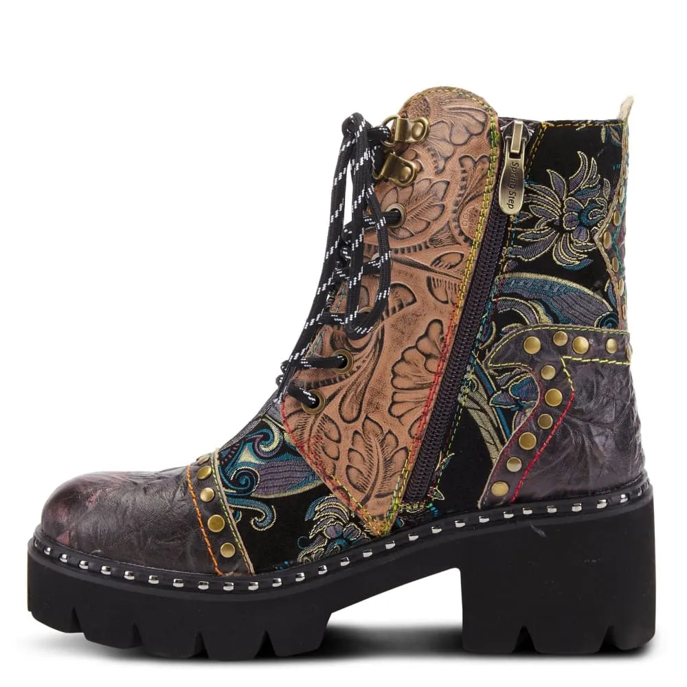 Spring Step Shoes Severe Women's Fabulous Charcoal Multi Leather Boots