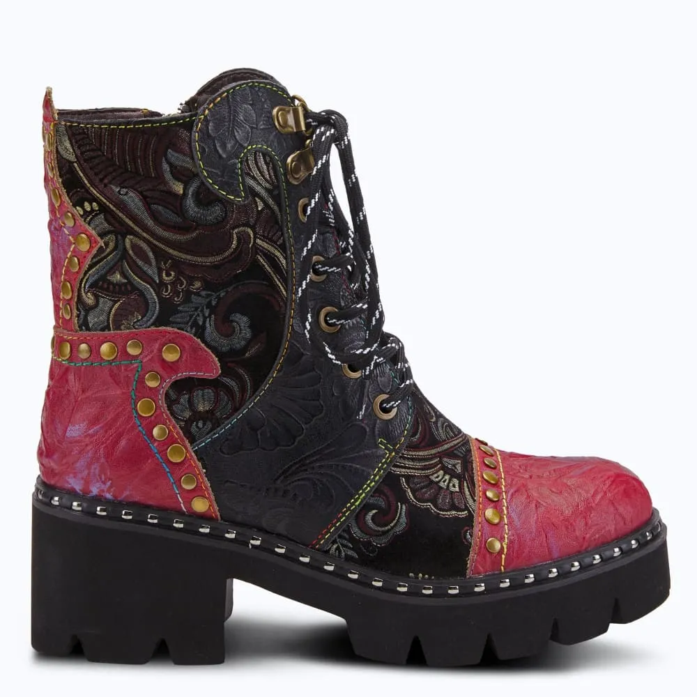 Spring Step Shoes Severe Women's Fabulous Charcoal Multi Leather Boots