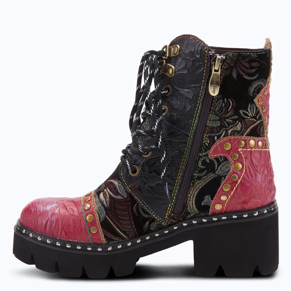 Spring Step Shoes Severe Women's Fabulous Charcoal Multi Leather Boots