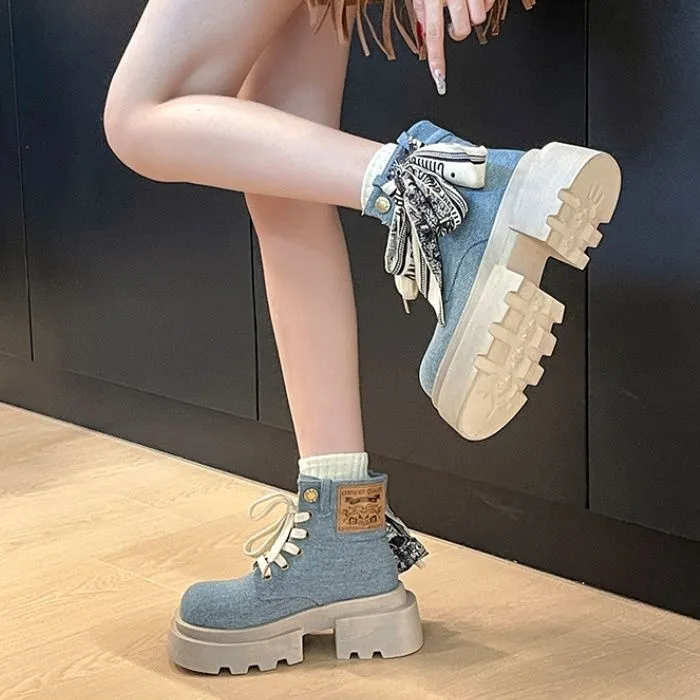 Statement Scarf Accent Boots