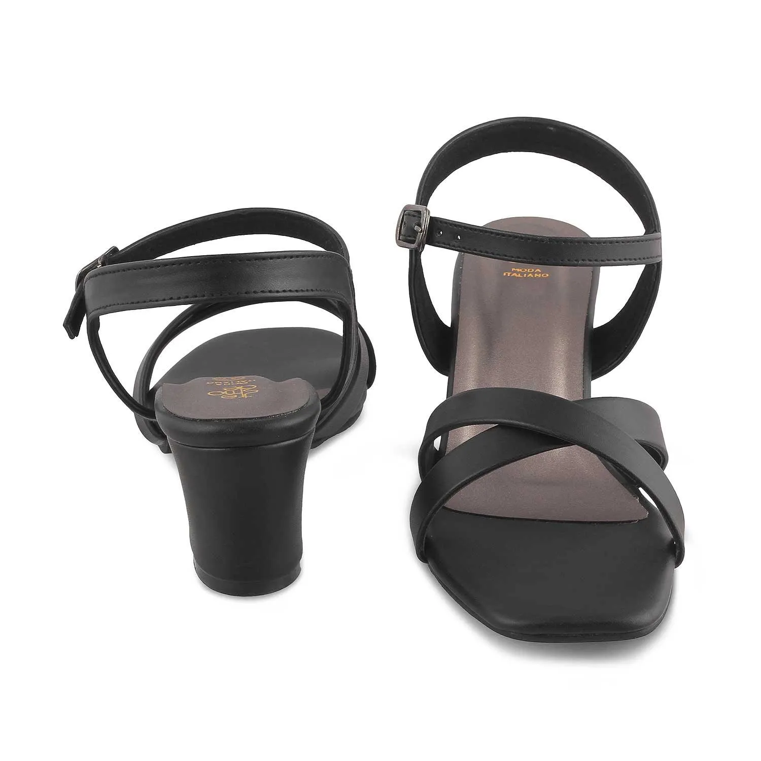 The Roch Black Women's Dress Block Heel Sandals Tresmode