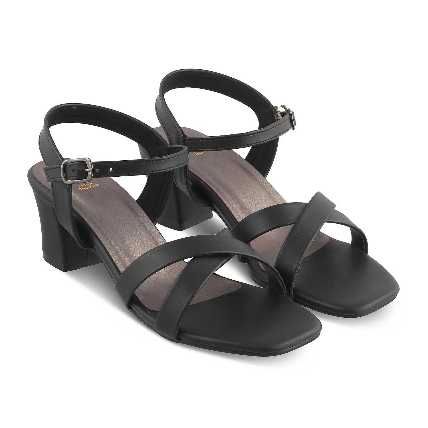 The Roch Black Women's Dress Block Heel Sandals Tresmode