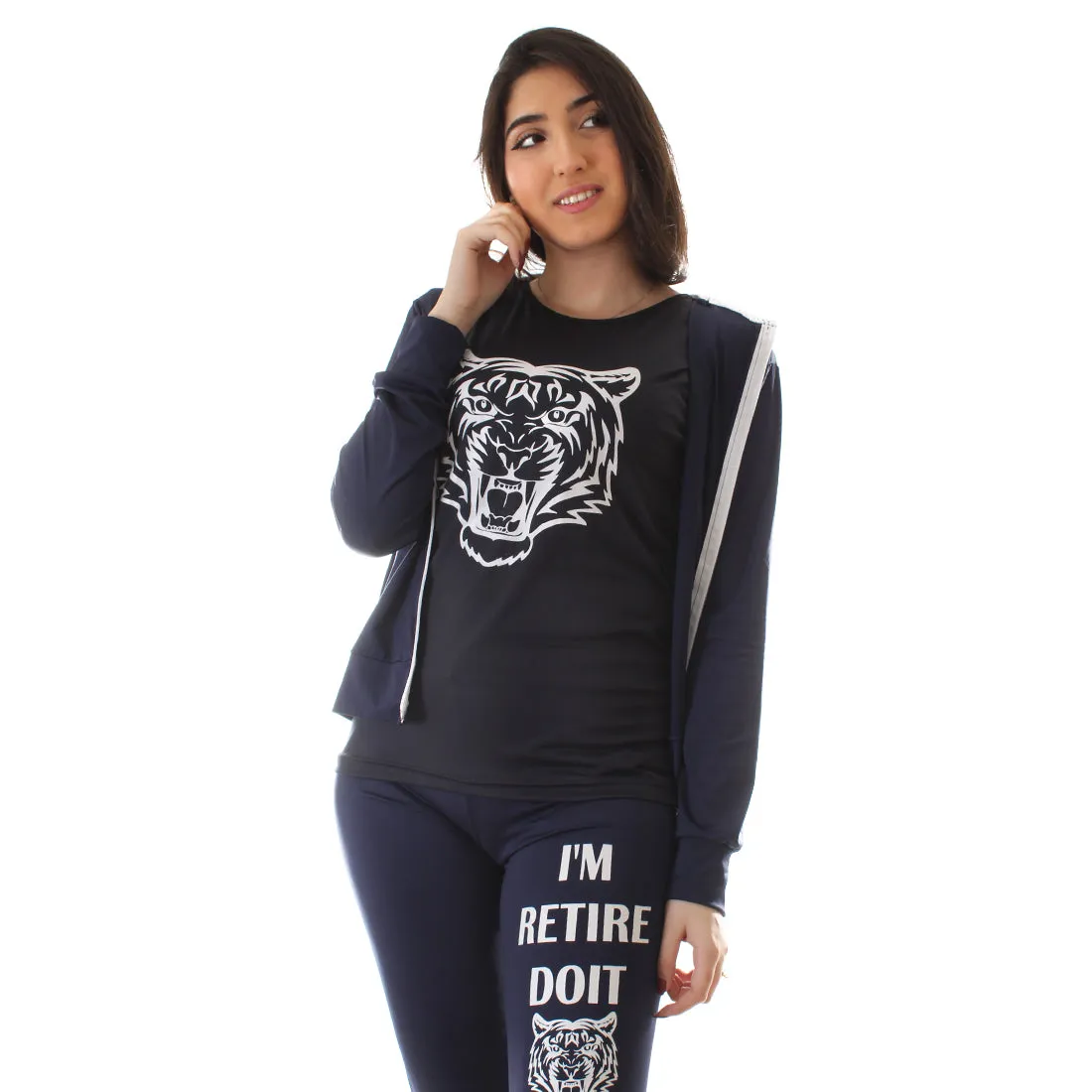 Women's Workout 3 Piece Set/ navy -6223