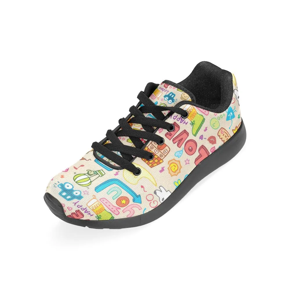 Zenzzle colorful cute cartoon pattern print on Women's Running shoes Casual Lightweight Athletic Sneakers US size 6-15