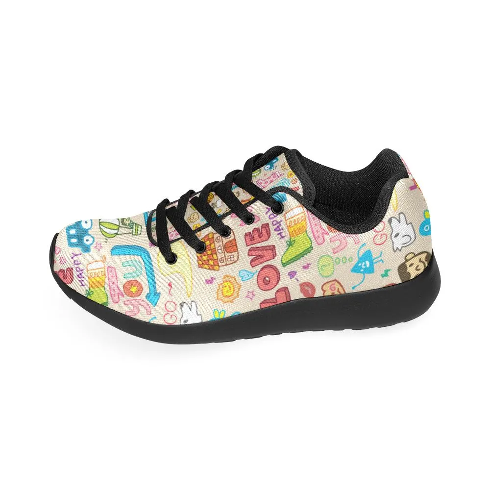 Zenzzle colorful cute cartoon pattern print on Women's Running shoes Casual Lightweight Athletic Sneakers US size 6-15