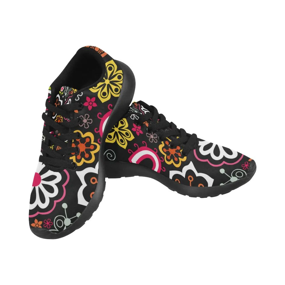 Zenzzle dark Beautiful floral pattern print on Women's Running shoes Casual Lightweight Athletic Sneakers US size 6-15