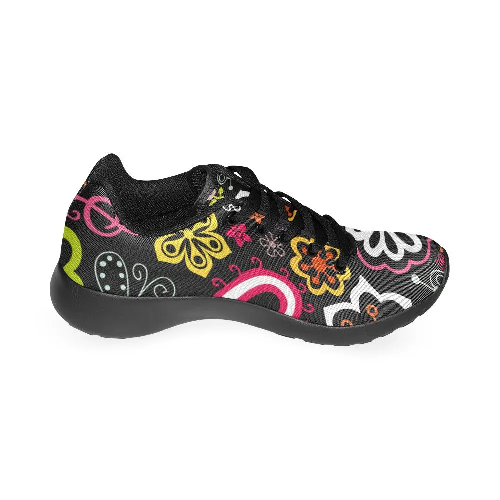Zenzzle dark Beautiful floral pattern print on Women's Running shoes Casual Lightweight Athletic Sneakers US size 6-15