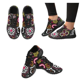 Zenzzle dark Beautiful floral pattern print on Women's Running shoes Casual Lightweight Athletic Sneakers US size 6-15