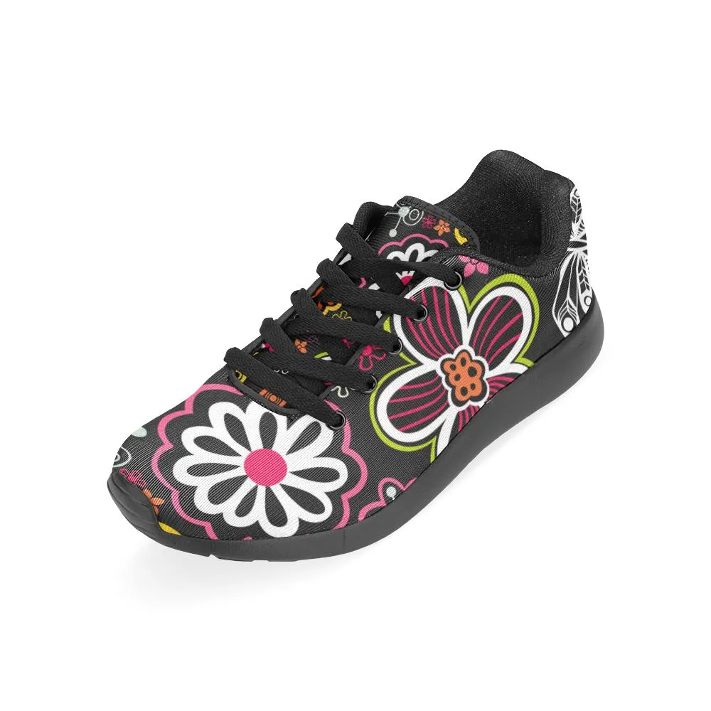 Zenzzle dark Beautiful floral pattern print on Women's Running shoes Casual Lightweight Athletic Sneakers US size 6-15