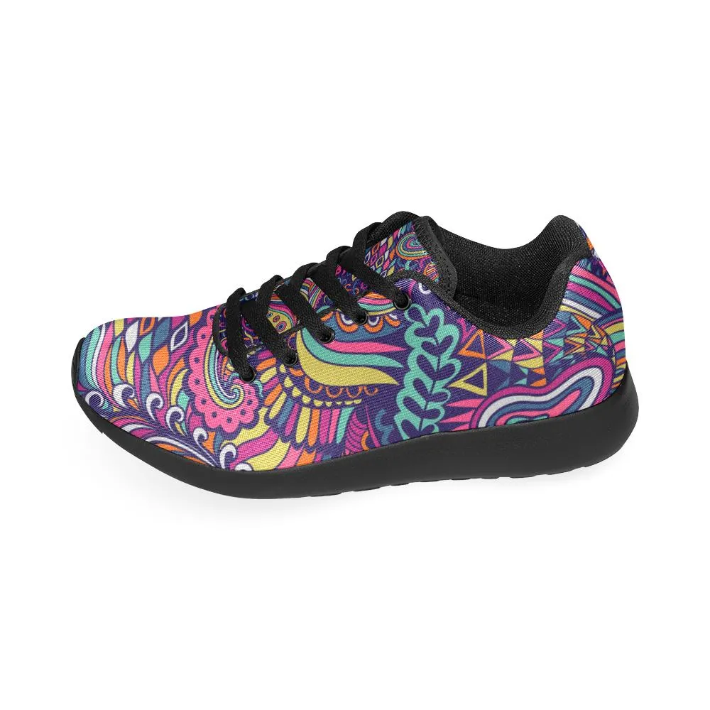 Zenzzle red abstract flowers pattern print on Women's Running shoes Casual Lightweight Athletic Sneakers US size 6-15