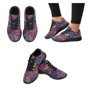 Zenzzle red abstract flowers pattern print on Women's Running shoes Casual Lightweight Athletic Sneakers US size 6-15