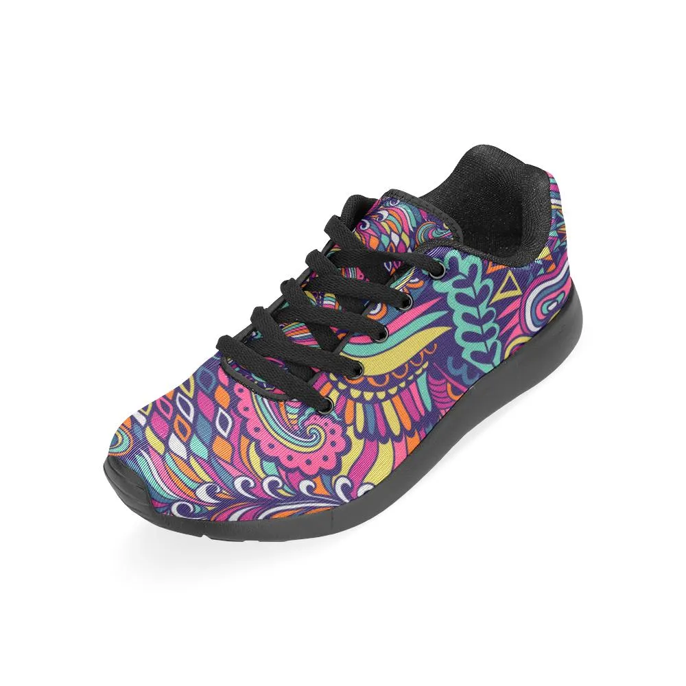 Zenzzle red abstract flowers pattern print on Women's Running shoes Casual Lightweight Athletic Sneakers US size 6-15